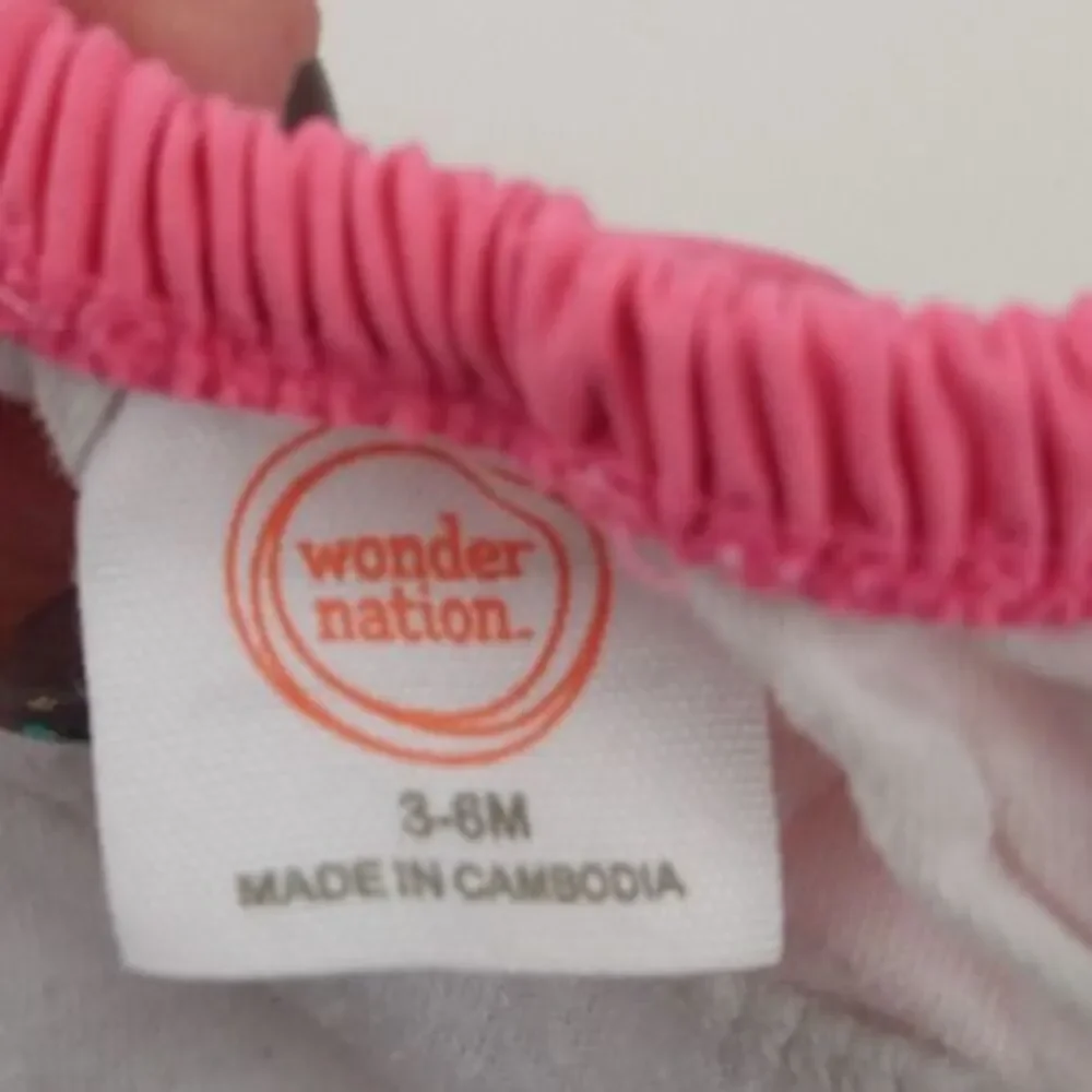 Wonder Nation Swim Diaper Pink Bows Size 3-6 Months Snap Closure